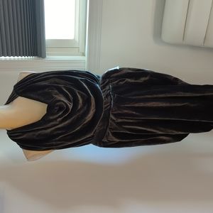 Velvet dress dark olive green